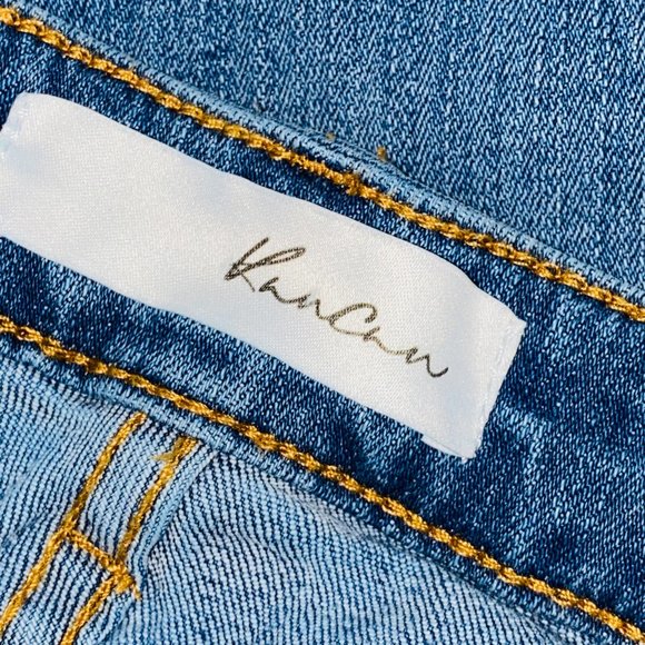Kancan Lt Wash Fringed Hem Crop Jeans 7 27 - Picture 10 of 10